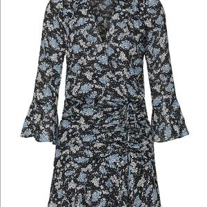NWT Veronica Beard Sean Ruched Floral-Print Dress
